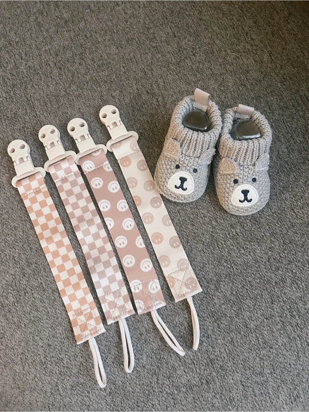 Newborn Accessory Bundle // Carter’s Bear Booties and Boho Paci Clips